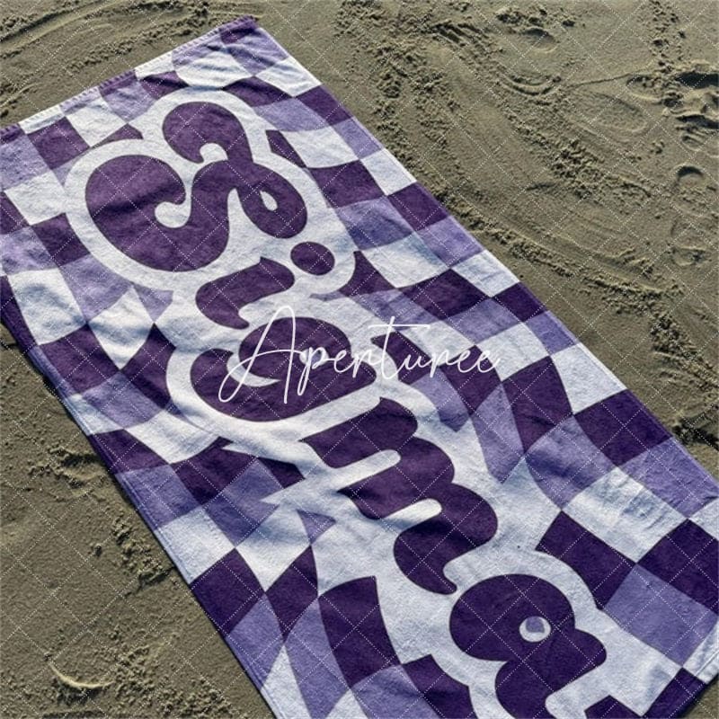 Aperturee - Aperturee Vans Checker Pattern Retro Customized Beach Towel