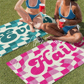 Aperturee - Aperturee Vans Checker Pattern Retro Customized Beach Towel