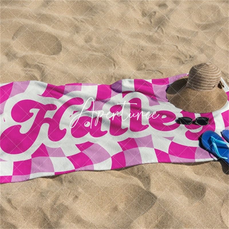 Aperturee - Aperturee Vans Checker Pattern Retro Customized Beach Towel