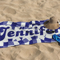 Aperturee - Aperturee Vans Checker Pattern Retro Customized Beach Towel