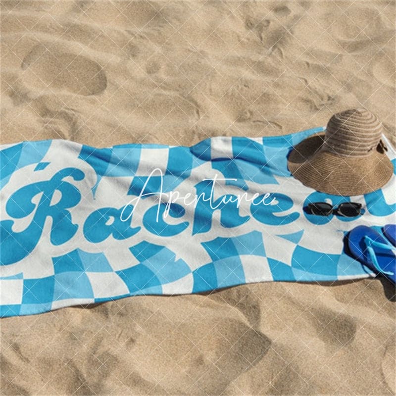 Aperturee - Aperturee Vans Checker Pattern Retro Customized Beach Towel