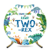 Aperturee - Aperturee Various Cartoon Dinosaurs Two Rex Round Backdrop