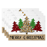 Aperturee - Aperturee Various Christmas Tree Snowflakes Set Of 4 Placemats
