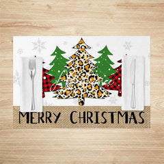 Aperturee - Aperturee Various Christmas Tree Snowflakes Set Of 4 Placemats