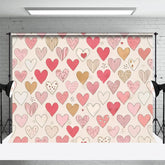 Aperturee - Aperturee Various Heart Shaped Pattern Valentines Day Backdrop