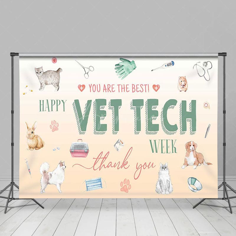 Aperturee - Aperturee Various Pet Happy Vet Tech Week Thank You Backdrop