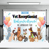 Aperturee - Aperturee Various Pets Vet Receptionist Thank You Backdrop
