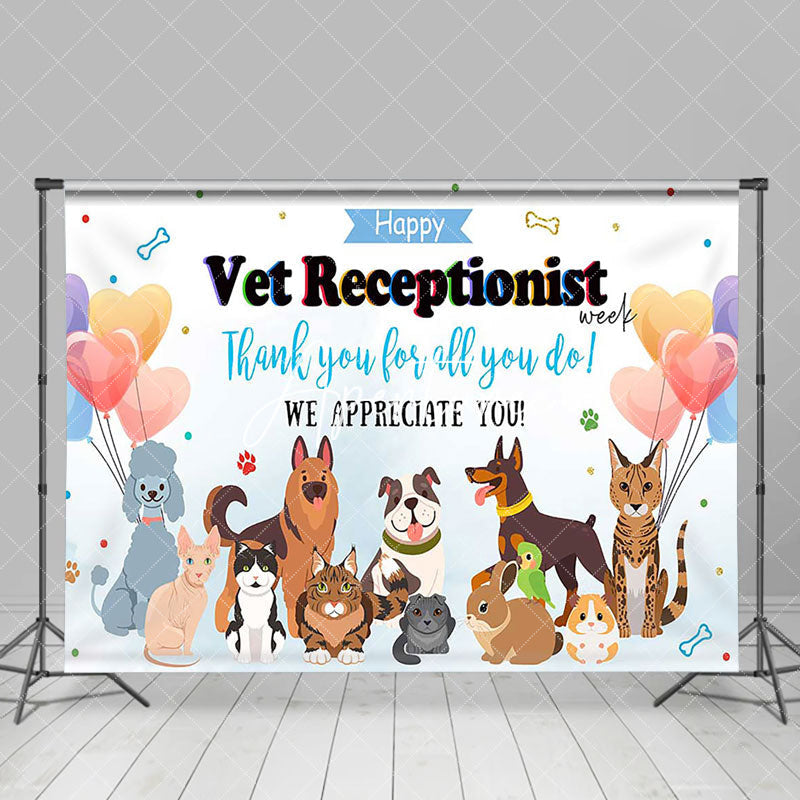 Aperturee - Aperturee Various Pets Vet Receptionist Thank You Backdrop