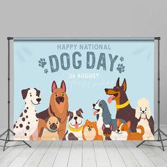 Aperturee - Aperturee Various Puppy Blue Happy National Dog Day Backdrop
