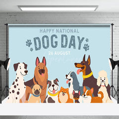 Aperturee - Aperturee Various Puppy Blue Happy National Dog Day Backdrop