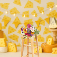 Aperturee - Aperturee Various Types Of Cheese Lights Cake Smash Backdrop