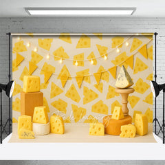 Aperturee - Aperturee Various Types Of Cheese Lights Cake Smash Backdrop