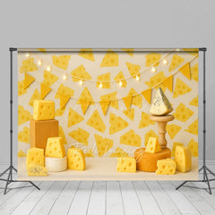 Aperturee - Aperturee Various Types Of Cheese Lights Cake Smash Backdrop