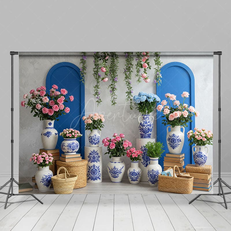 Aperturee - Aperturee Vase Bouquets Fresh Double Arch Wedding Backdrop