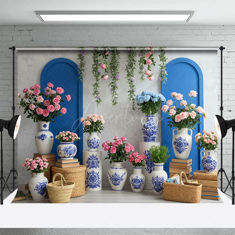 Aperturee - Aperturee Vase Bouquets Fresh Double Arch Wedding Backdrop