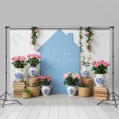 Aperturee - Aperturee Vase With Flowers Spring Sweet Photography Backdrop