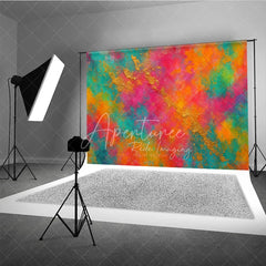 Aperturee - Aperturee Vibrant Abstract Textured Photography Backdrop Colorful Painterly Art Design Accents for Creative Studio Shoots