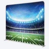 Aperturee - Aperturee Vibrant Football Stadium Field Square Double-Sided Backdrop with Bright Lights Sports Game Day Party Decor