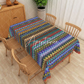 Aperturee - Aperturee Vibrant Geometric Circle Pattern Rectangle Tablecloth