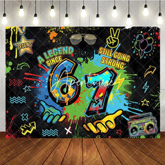 Aperturee - Aperturee Vibrant Graffiti Art 7th Birthday Backdrop A Legend Since Still Going Strong Hip Hop Party Decor