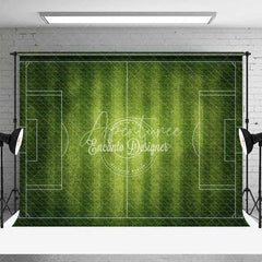 Aperturee - Aperturee Vibrant Green Soccer Field Sports Game Backdrop Football Party Photography Background for Kids Birthday