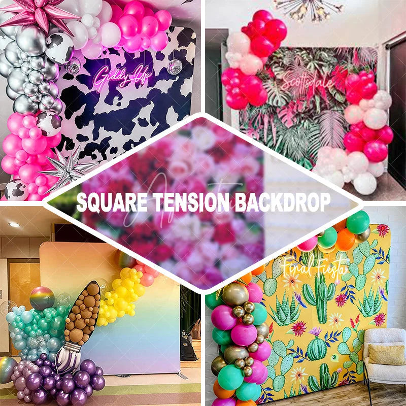 Aperturee - Aperturee Vibrant International Flags and Soccer Field Square Double-Sided Backdrop Global Sports Event Party Decor