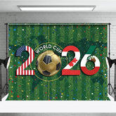 Aperturee - Aperturee Vibrant International Soccer Tournament 2026 Holiday Backdrop USA Canada Mexico Flags on Green Field