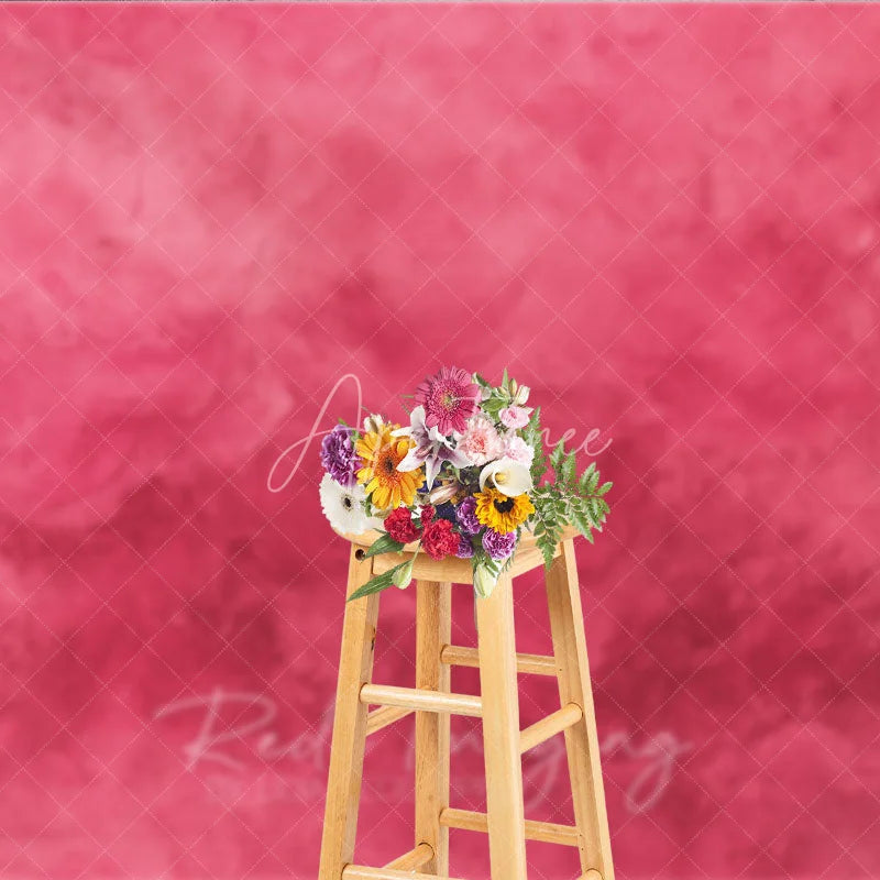 Aperturee - Aperturee Vibrant Pink and Magenta Textured Photography Backdrop Abstract Painterly Stucco Wall for Studio Shoots
