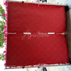 Aperturee - Aperturee Vibrant Red Pink and White Gradient Artificial Flower Wall Elegant Rose Photo Booth Backdrop for Weddings and Parties