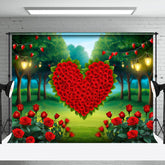 Aperturee - Aperturee Vibrant Red Rose Heart Festival Warm Tone Backdrop
