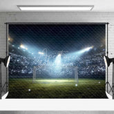 Aperturee - Aperturee Vibrant Soccer Stadium Backdrop for Sports Photography Night Game Theme Bright Lights Goal
