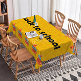 Aperturee - Aperturee Vibrant Yellow Back to School Rectangle Tablecloth Fun School Supplies for Classroom Decorations