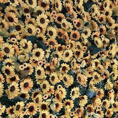 Aperturee - Aperturee Vibrant Yellow Sunflower Artificial Flower Wall Backdrop Cheerful Floral Decor for Parties and Events.