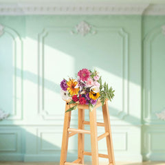 Aperturee - Aperturee Victorian Mint Focal Wall Wedding Photo Backdrop