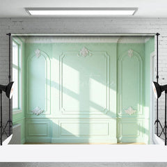 Aperturee - Aperturee Victorian Mint Focal Wall Wedding Photo Backdrop