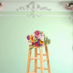 Aperturee - Aperturee Victorian Mint Molding Wall Floral Wedding Backdrop