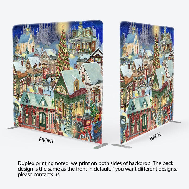 Aperturee - Aperturee Village Carriage Christmas Pillow Case Backdrop