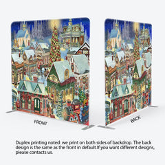 Aperturee - Aperturee Village Carriage Christmas Pillow Case Backdrop