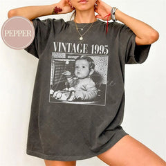 Aperturee - Aperturee Vintage 1995 Custom Photo and Year T Shirt Gift