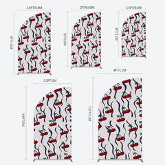 Aperturee - Aperturee Vintage Abstract Red Cherry Birthday Half Moon Arch Backdrop