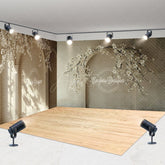 Aperturee - Aperturee Vintage Arch Wall Branch Flower Room Set Backdrop