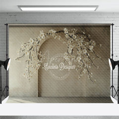 Aperturee - Aperturee Vintage Arch Wall Branch Flower Room Set Backdrop