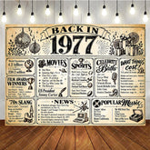 Aperturee - Aperturee Vintage Back in 1977 Birthday Backdrop Retro Newspaper Facts Events Music Movies Sports Theme Decor
