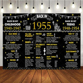 Aperturee - Aperturee Vintage Black Gold Poster 70th Birthday Backdrop