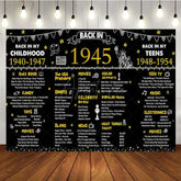 Aperturee - Aperturee Vintage Black Gold Poster 80th Birthday Backdrop