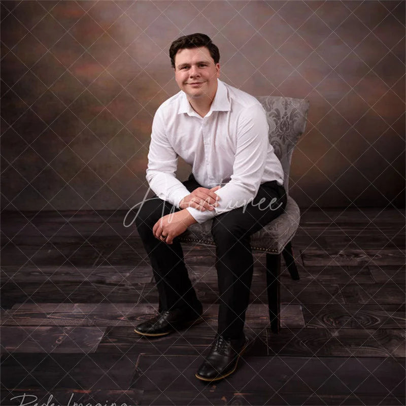 Aperturee - Aperturee Vintage Black Wooden Photo Fabric Floor Backdrop