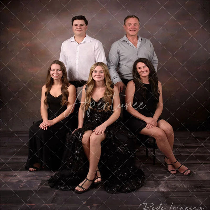 Aperturee - Aperturee Vintage Black Wooden Photo Fabric Floor Backdrop