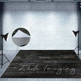 Aperturee - Aperturee Vintage Black Wooden Photo Fabric Floor Backdrop
