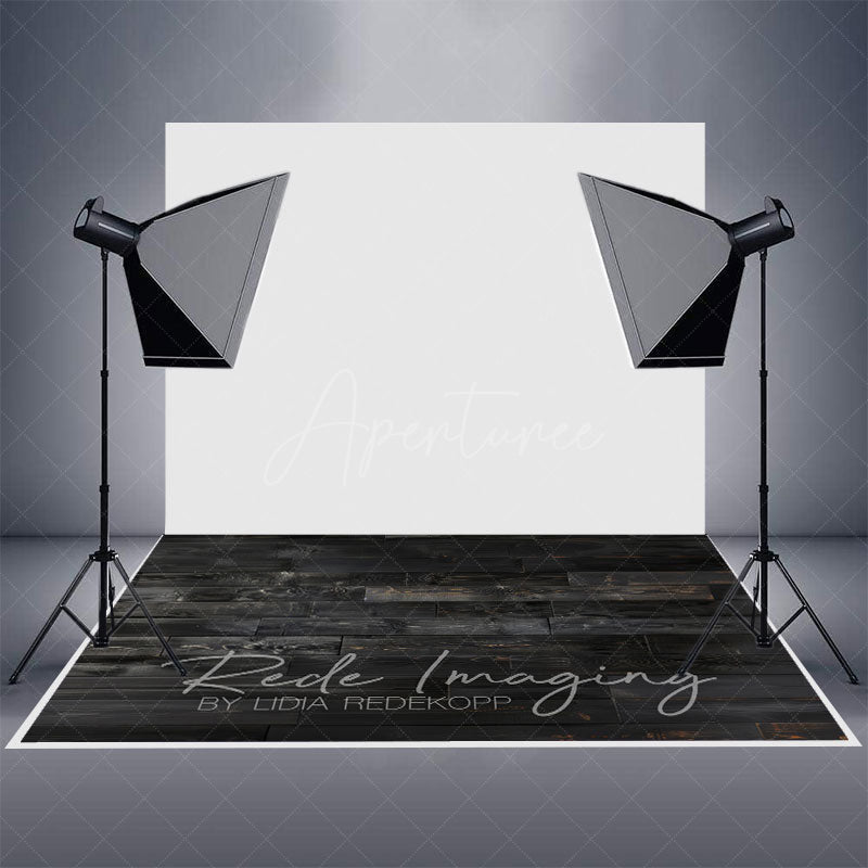 Aperturee - Aperturee Vintage Black Wooden Photography Rubber Floor Mat