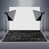 Aperturee - Aperturee Vintage Black Wooden Photography Rubber Floor Mat